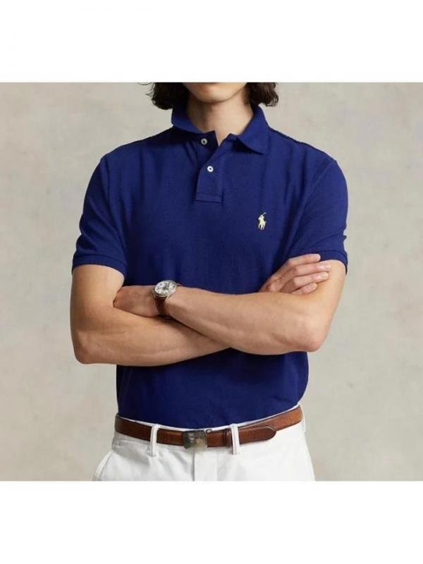 Ralph Lauren Ralph Lauren Blue Polo Premium Collar Neck T-shirt F3926-bu - Image 9