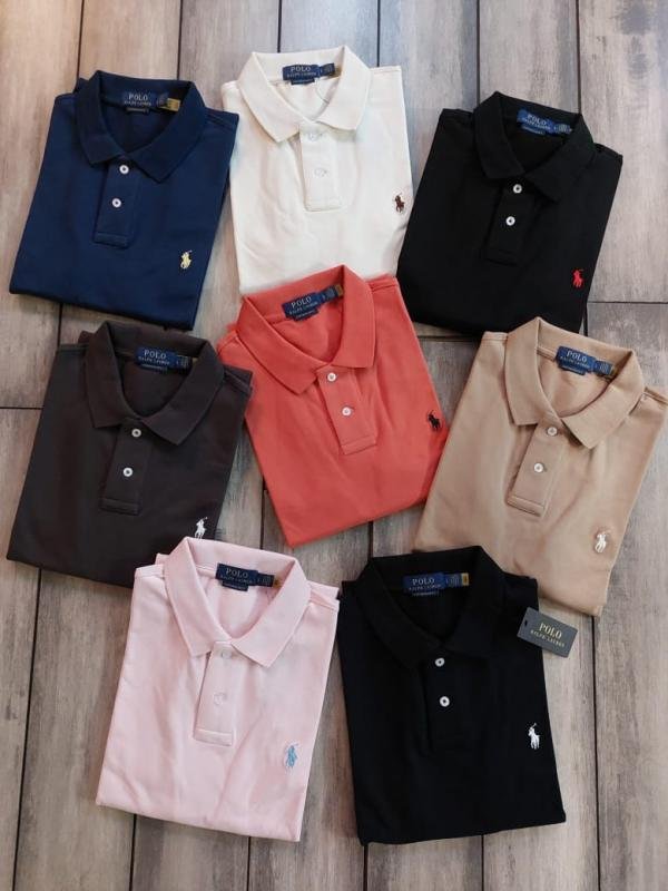 Ralph Lauren Ralph Lauren Blue Polo Premium Collar Neck T-shirt F3926-bu - Image 6