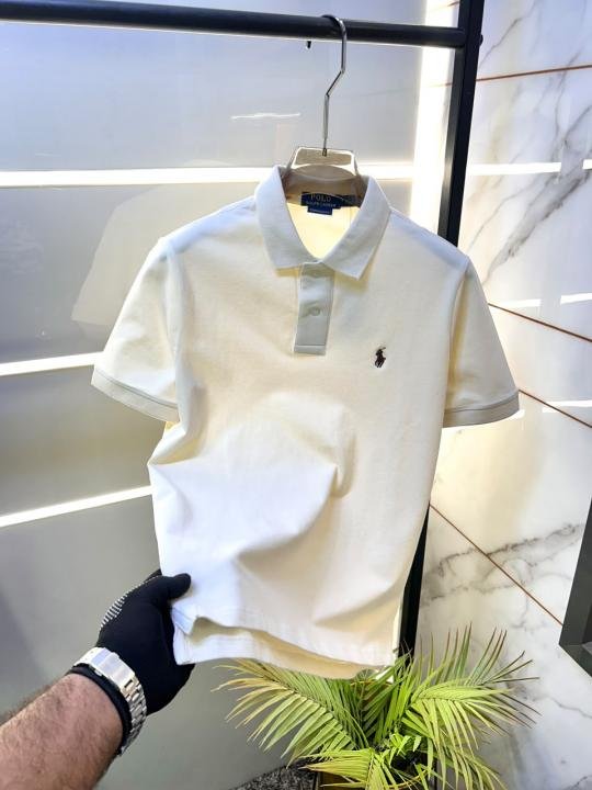 Ralph Lauren Ralph Lauren Cream Polo Premium Collar Neck T-shirt F3926-cr - Image 12