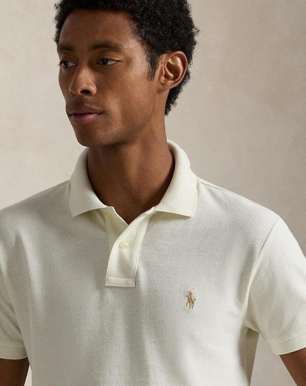 Ralph Lauren Ralph Lauren Cream Polo Premium Collar Neck T-shirt F3926-cr - Image 10