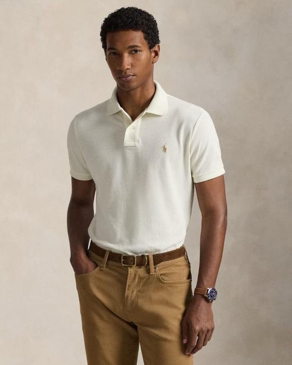 Ralph Lauren Ralph Lauren Cream Polo Premium Collar Neck T-shirt F3926-cr - Image 9
