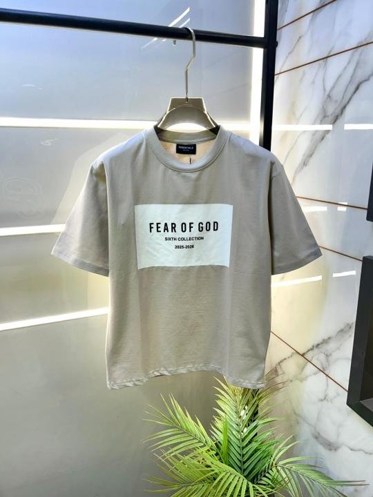 Fear Of God Essential Fear Of God Grey Premium Round Neck T-shirt F3605-gy