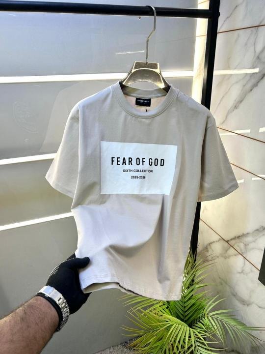 Fear Of God Essential Fear Of God Grey Premium Round Neck T-shirt F3605-gy - Image 3