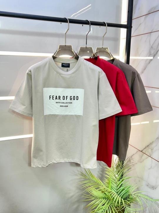 Fear Of God Essential Fear Of God Red Premium Round Neck T-shirt F3605-re - Image 2