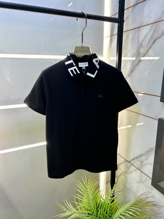 Lacoste Lacoste Black Polo Premium Collar Neck T-shirt F5043-bl