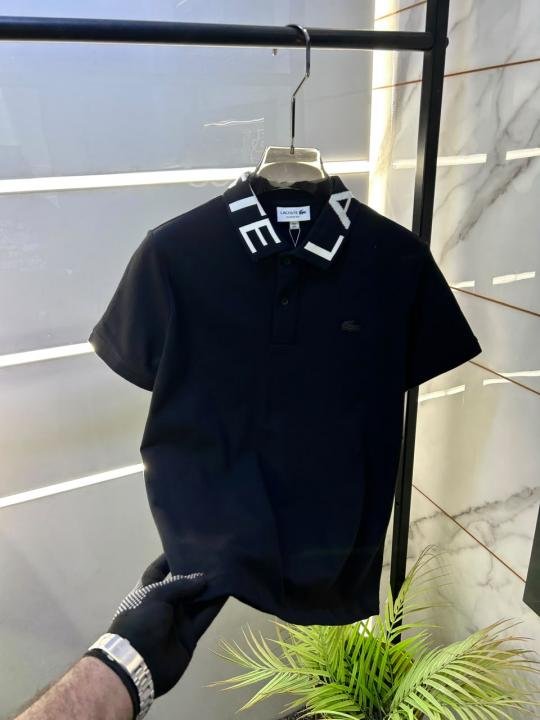 Lacoste Lacoste Black Polo Premium Collar Neck T-shirt F5043-bl - Image 3