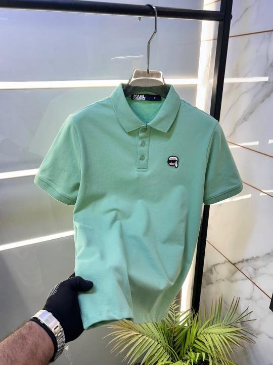 Karl Lagerfeld GREEN Polo Premium Collar Neck T-shirt F3931-gr