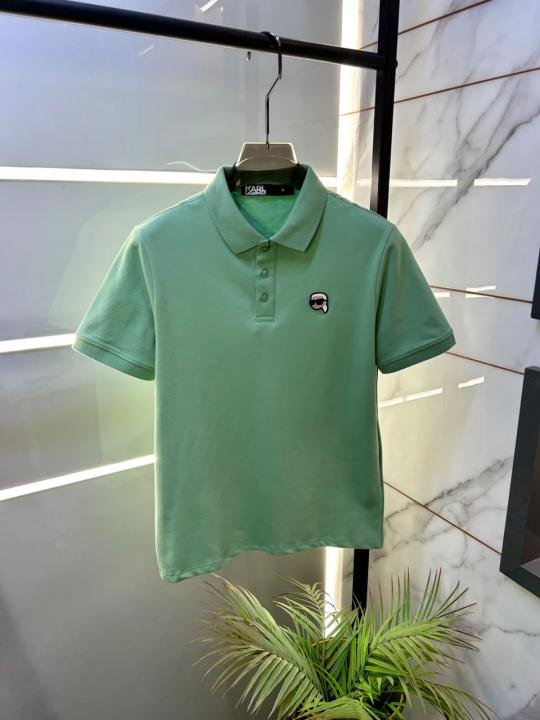 Karl Lagerfeld GREEN Polo Premium Collar Neck T-shirt F3931-gr - Image 13