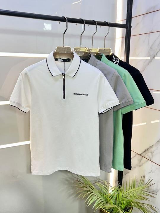 Karl Lagerfeld GREEN Polo Premium Collar Neck T-shirt F3931-gr - Image 12