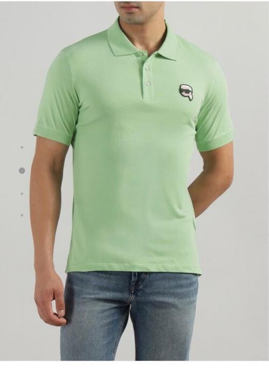 Karl Lagerfeld GREEN Polo Premium Collar Neck T-shirt F3931-gr - Image 3