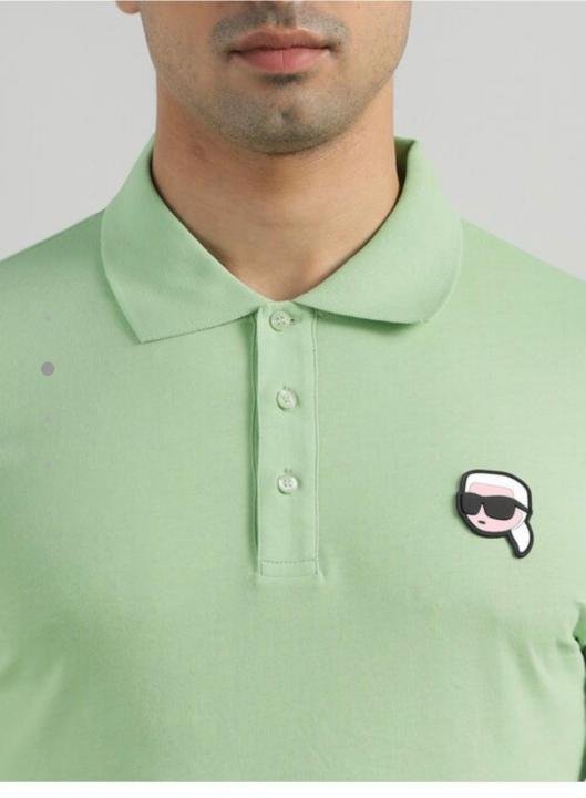 Karl Lagerfeld GREEN Polo Premium Collar Neck T-shirt F3931-gr - Image 2