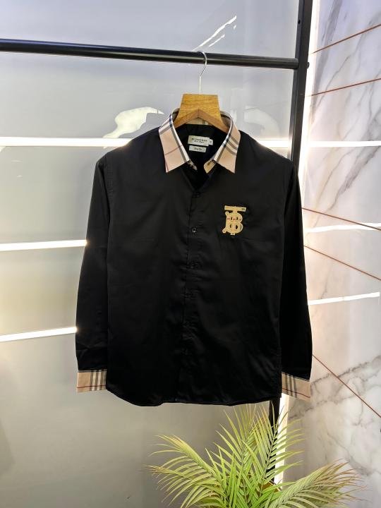 Burberry Burberry Black Premium Embroidery Logo Shirt With Brand Box Packing And Carry Bag F2249-bl