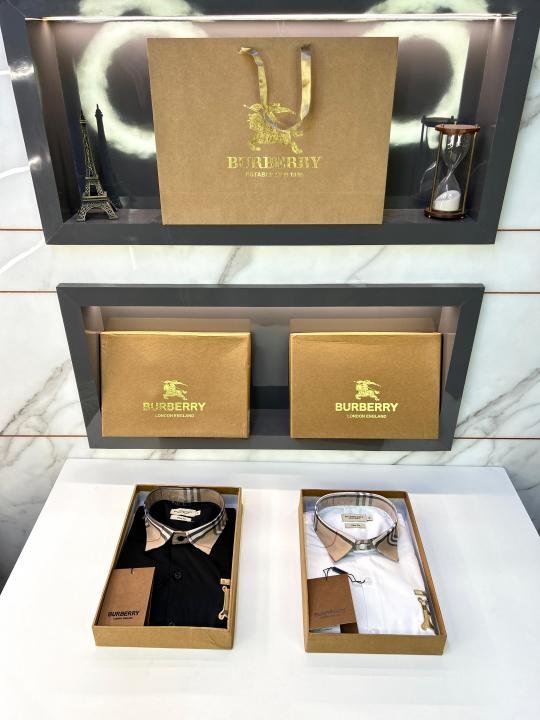 Burberry Burberry Black Premium Embroidery Logo Shirt With Brand Box Packing And Carry Bag F2249-bl - Image 3