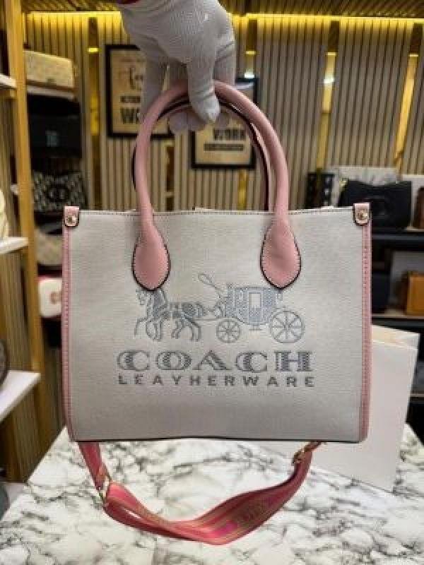 Coach Signature Canvas Shoulder Bag Tote With Carrybag - Image 5