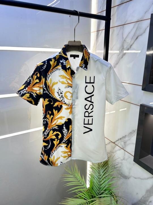 Versace Imported White Premium Half Sleeves Printed Shirt F5044-w3