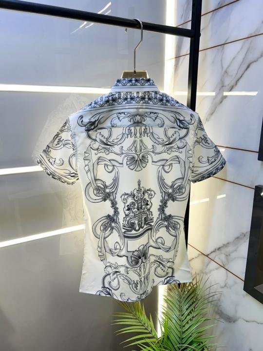 Versace Imported White Premium Half Sleeves Printed Shirt F5044-w2 - Image 4
