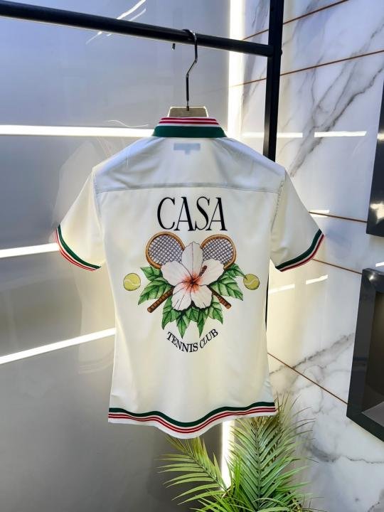 Casablanca Imported White Premium Half Sleeves Printed Shirt F5044-w1 - Image 4