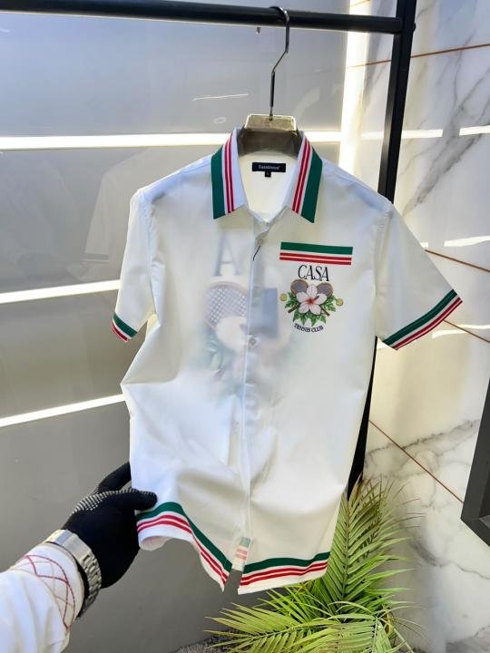 Casablanca Imported White Premium Half Sleeves Printed Shirt F5044-w1 - Image 3