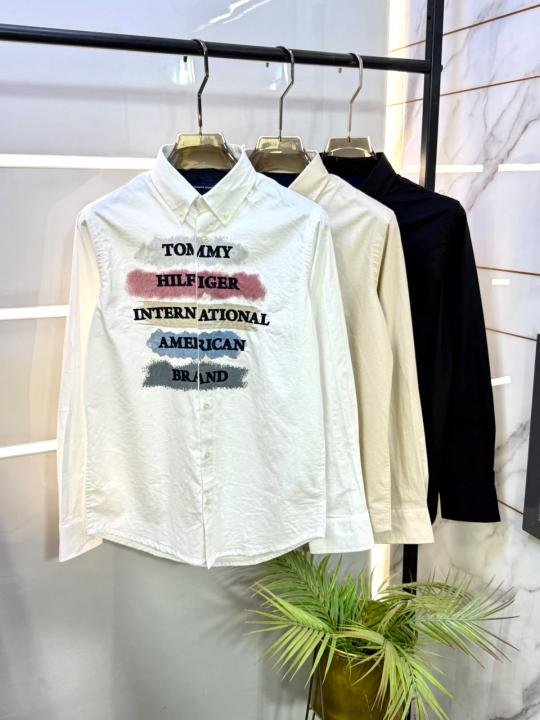 Tommy Hilfiger Tommy Hilfiger White Printed Premium Oxford Lycra Shirts F5038-wh - Image 2