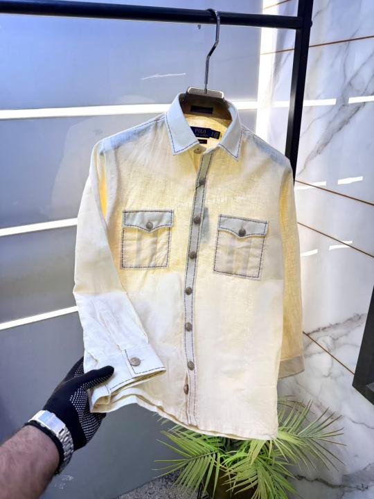 Ralph Lauren Ralph Lauren Yellow Hunting Safari Linen Premium Shirt With Brand Box Packing F3970-ye - Image 10