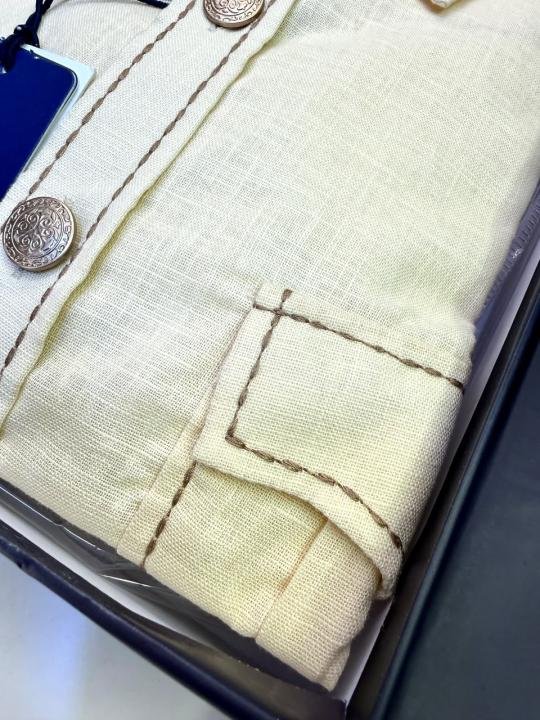 Ralph Lauren Ralph Lauren Yellow Hunting Safari Linen Premium Shirt With Brand Box Packing F3970-ye - Image 9