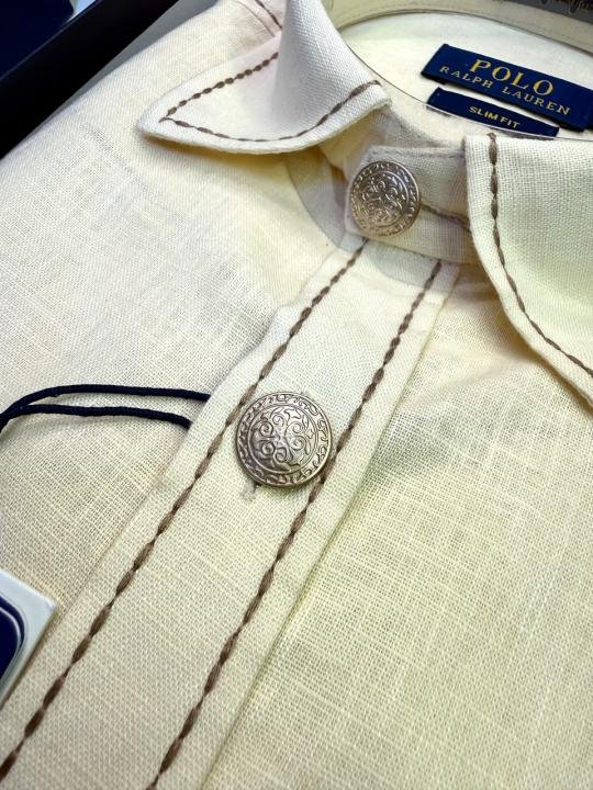 Ralph Lauren Ralph Lauren Yellow Hunting Safari Linen Premium Shirt With Brand Box Packing F3970-ye - Image 8