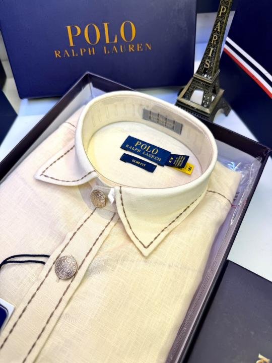Ralph Lauren Ralph Lauren Yellow Hunting Safari Linen Premium Shirt With Brand Box Packing F3970-ye - Image 7