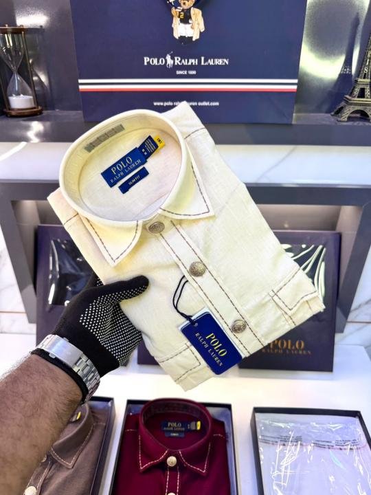 Ralph Lauren Ralph Lauren Yellow Hunting Safari Linen Premium Shirt With Brand Box Packing F3970-ye - Image 6