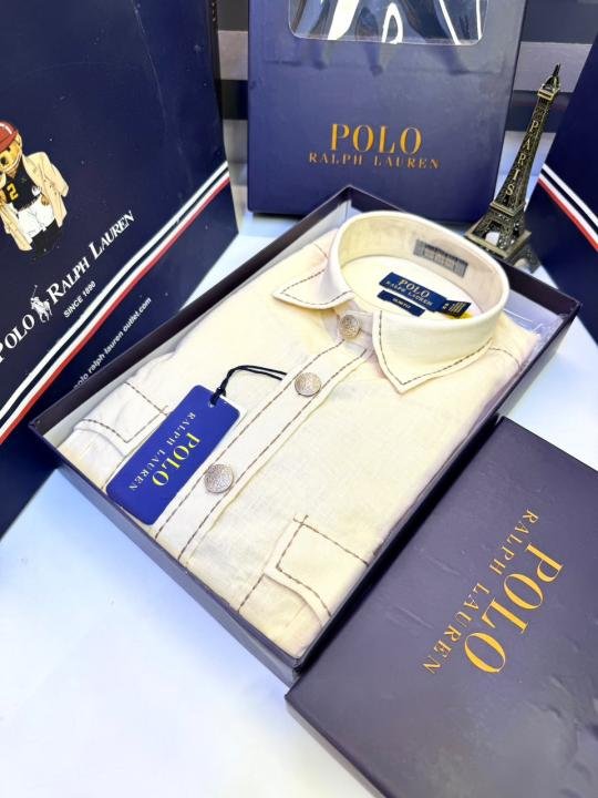 Ralph Lauren Ralph Lauren Yellow Hunting Safari Linen Premium Shirt With Brand Box Packing F3970-ye - Image 4