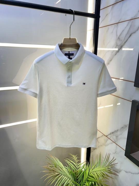 Tommy Hilfiger Tommy Hilfiger White Polo Premium Collar Neck T-shirt F3934-wh