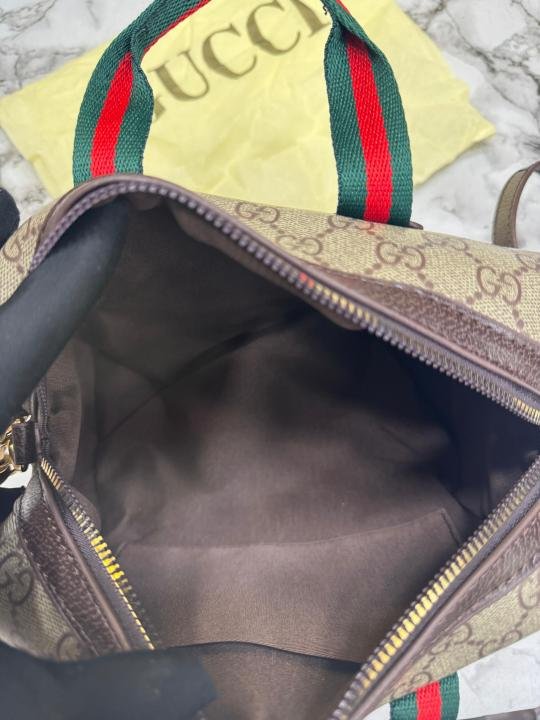 Gucci Ophidia Boston Stripe GG Top Handle Bag With Box And Dust Bag - Image 8