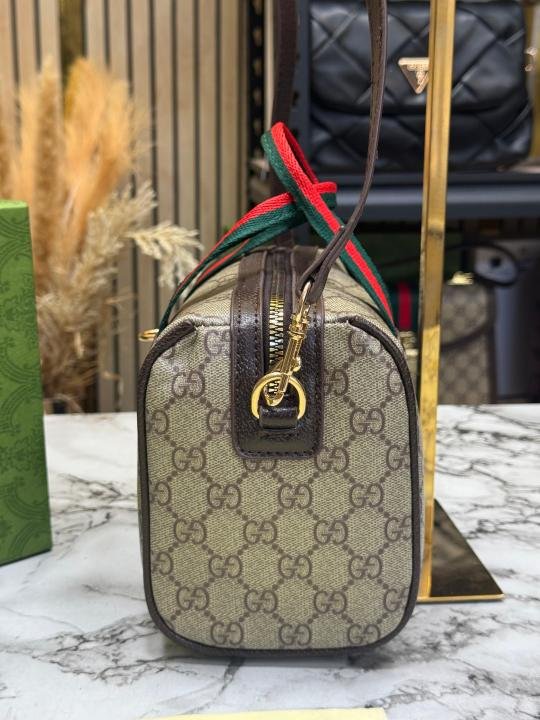 Gucci Ophidia Boston Stripe GG Top Handle Bag With Box And Dust Bag - Image 7