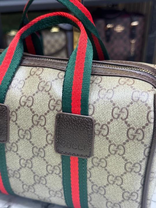 Gucci Ophidia Boston Stripe GG Top Handle Bag With Box And Dust Bag - Image 5