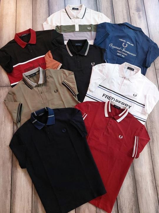 Fred Perry Fred Perry Olive Green Premium Polo Neck Tshirt 556 - Image 4