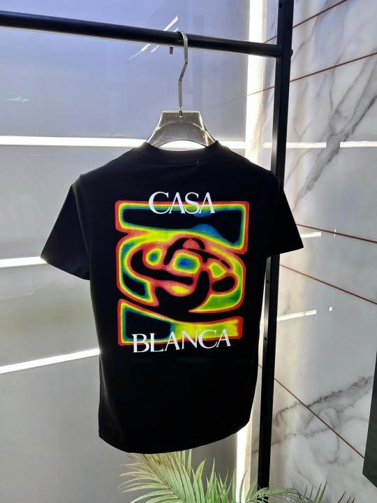 Casablanca Black Back Print Premium Round Neck T-shirt F5036-b2