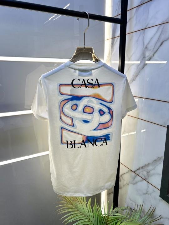 Casablanca White Back Print Premium Round Neck T-shirt F5036-w4