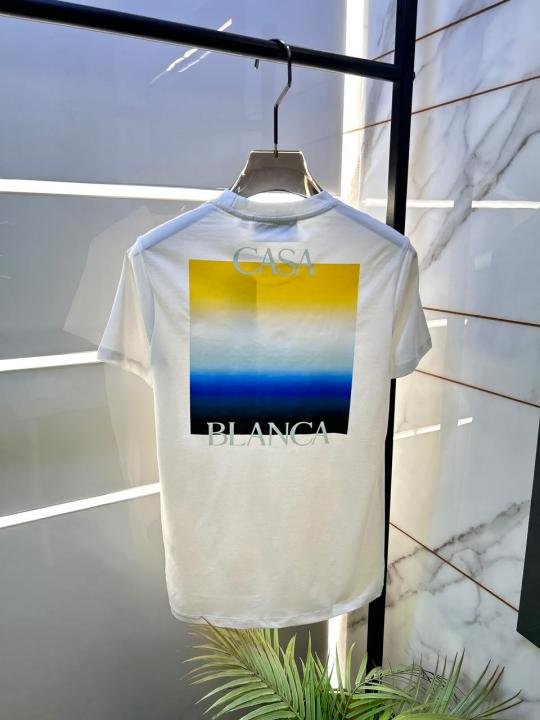 Casablanca White Back Print Premium Round Neck T-shirt F5036-w3