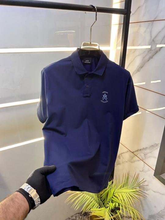Armani Exchange Armani Exchange Navy Polo Premium Collar Neck T-shirt F3697-ny - Image 3