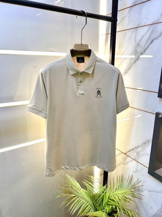 Armani Exchange Armani Exchange Beige Polo Premium Collar Neck T-shirt F3697-be