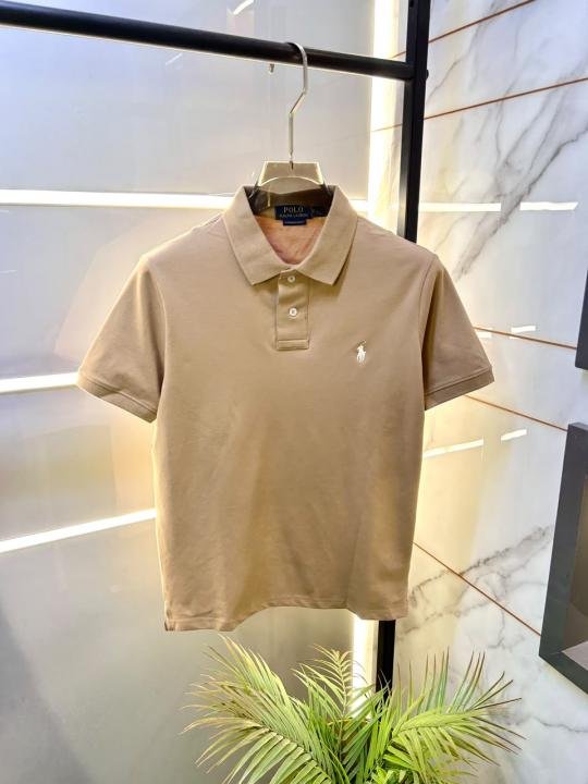 Ralph Lauren Ralph Lauren Beige Polo Premium Collar Neck T-shirt F3926-be