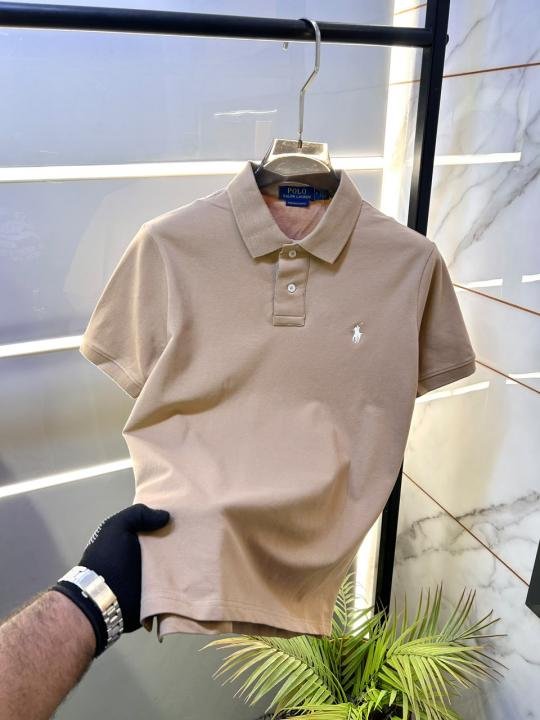 Ralph Lauren Ralph Lauren Beige Polo Premium Collar Neck T-shirt F3926-be - Image 13