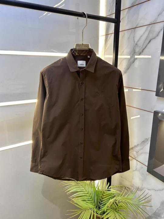 Burberry Burberry Brown Premium Oxford Lycra Shirt With Brand Box Packing And Carry Bag F3535-br