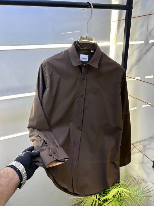Burberry Burberry Brown Premium Oxford Lycra Shirt With Brand Box Packing And Carry Bag F3535-br - Image 9