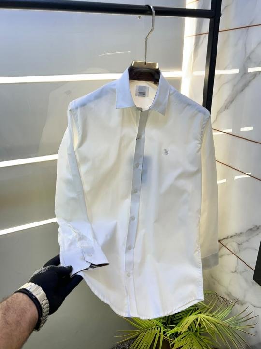 Burberry Burberry White Premium Oxford Lycra Shirt With Brand Box Packing And Carry Bag F3535-wh - Image 9