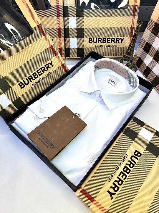Burberry Burberry White Premium Oxford Lycra Shirt With Brand Box Packing And Carry Bag F3535-wh - Image 6