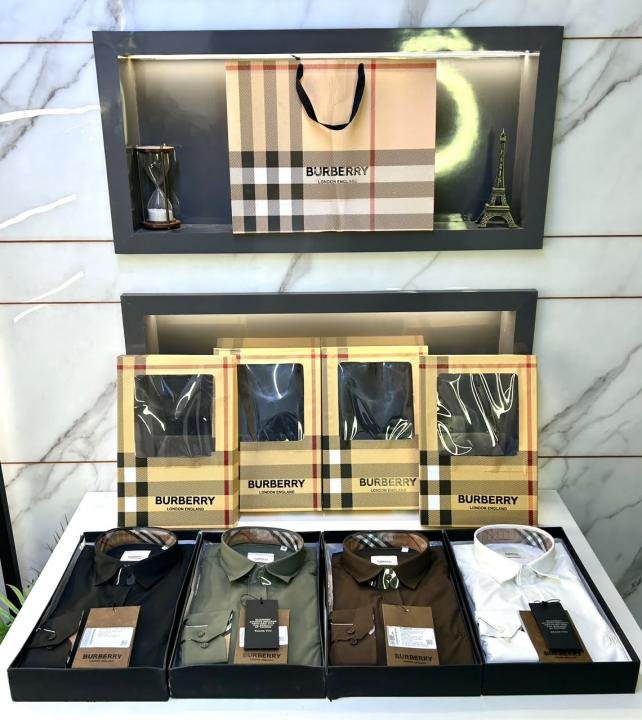 Burberry Burberry White Premium Oxford Lycra Shirt With Brand Box Packing And Carry Bag F3535-wh - Image 3