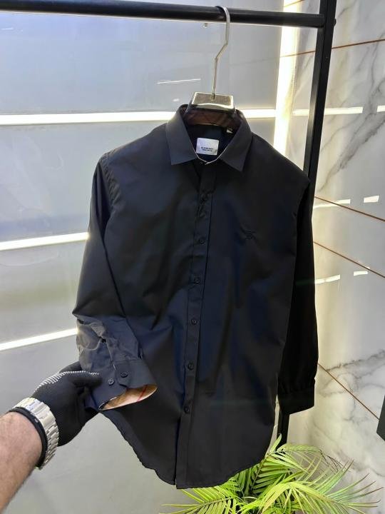 Burberry Burberry Black Premium Oxford Lycra Shirt With Brand Box Packing And Carry Bag F3535-bl - Image 8