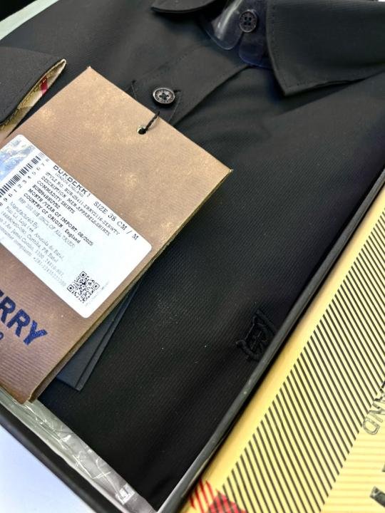 Burberry Burberry Black Premium Oxford Lycra Shirt With Brand Box Packing And Carry Bag F3535-bl - Image 7