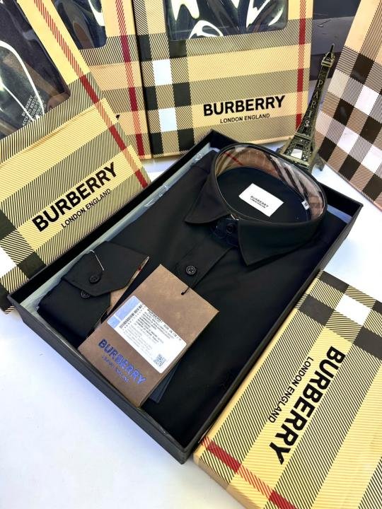 Burberry Burberry Black Premium Oxford Lycra Shirt With Brand Box Packing And Carry Bag F3535-bl - Image 5
