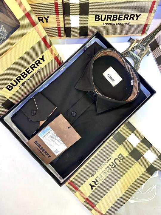Burberry Burberry Black Premium Oxford Lycra Shirt With Brand Box Packing And Carry Bag F3535-bl - Image 4